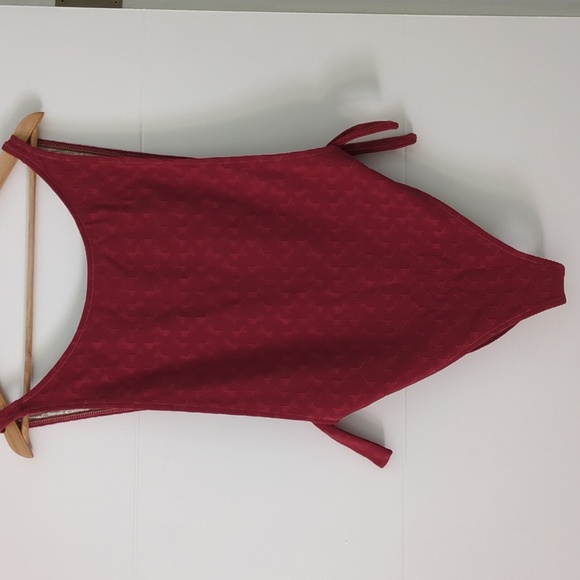 Free People Pamela Burgundy Red Pull On Style One-Piece Beach Pool Swimsuit XL - Picture 6 of 12
